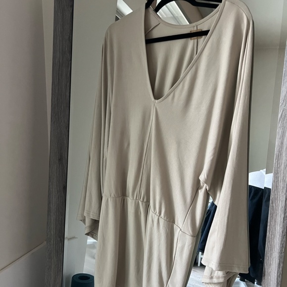 Free People Women's Tan and Cream Dress - Picture 3 of 4